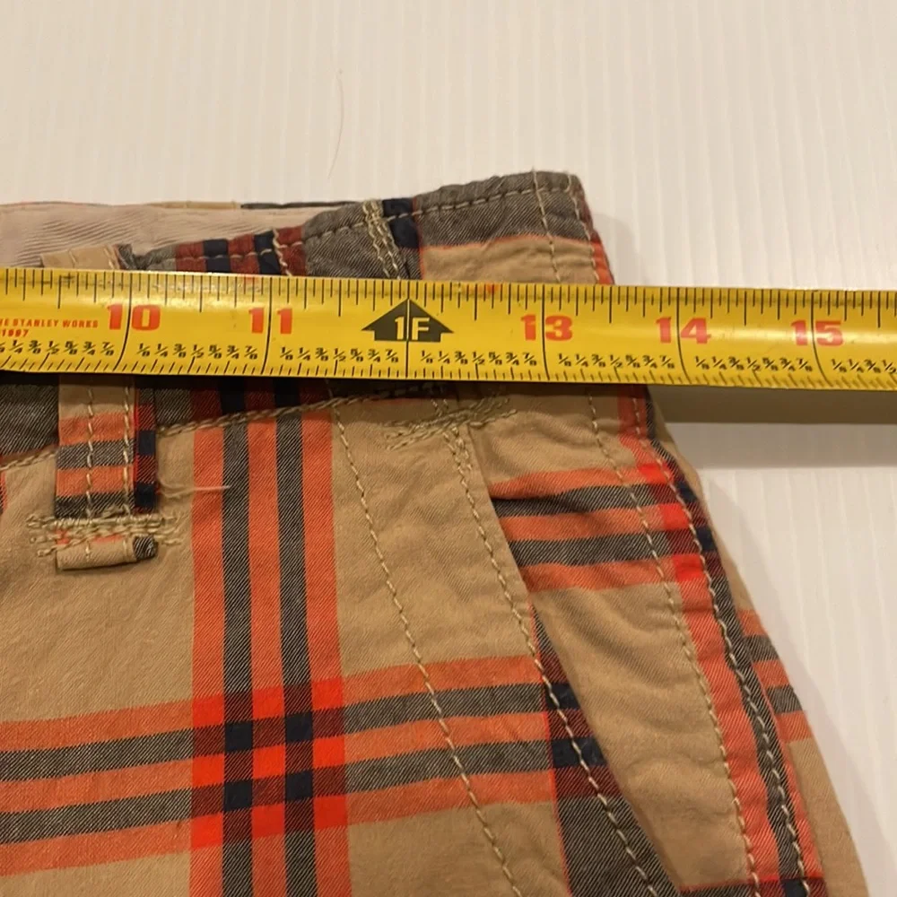 Gap kids blue, tan and orange preppy plaid walking shorts, size 12